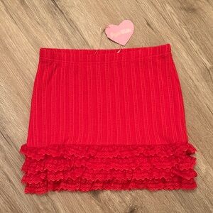 Sugar Thrillz Red Lace Trim Mini Skirt